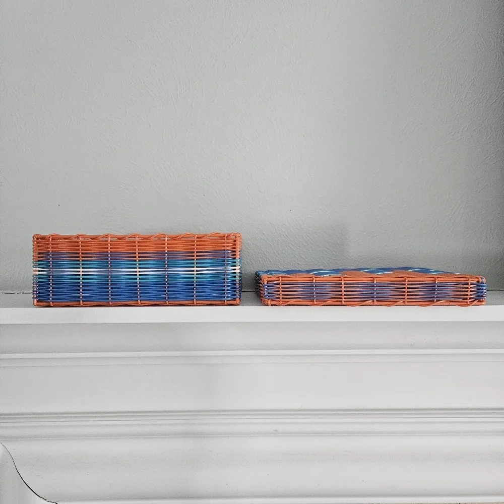 Vintage Woven Storage Box With Lid